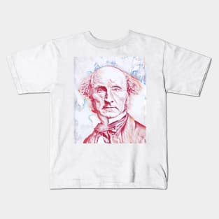 John Stuart Mill Portrait | John Stuart Mill Artwork | Line Art 2 Kids T-Shirt